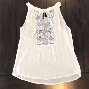 Petite embroidered tank top